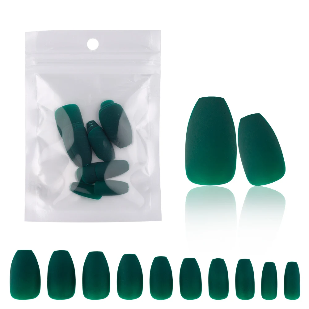 

24Pcs/opp Matte Short Ballerina False Nails Fashion Solid Color Full Cover Artificial Coffin Nail Tips Removable Press on Nails