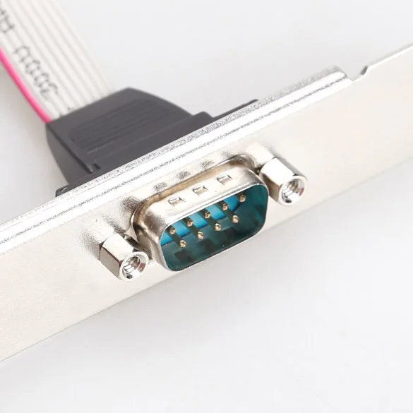 

Motherboard RS232 DB9 Pin Com Port Ribbon Serial Cable Connector Bracket