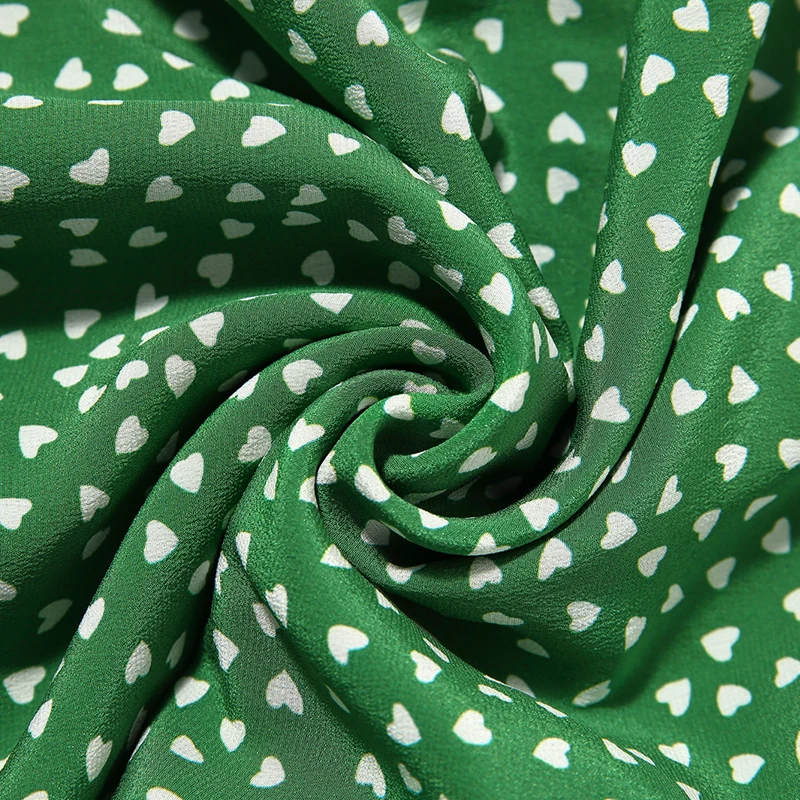 

2021 Summer Women Casual Dresses 100% Natural Real Silk Elegant O-neck Short Sleeve High Waist Print Office Lady A-line Dress