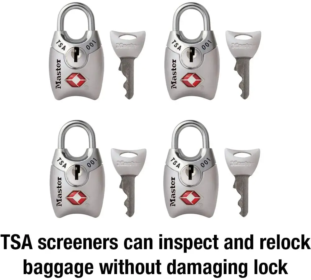 Багажные замки Master Lock 4689Q TSA с ключом упаковка из 4 клавиш разные цвета |