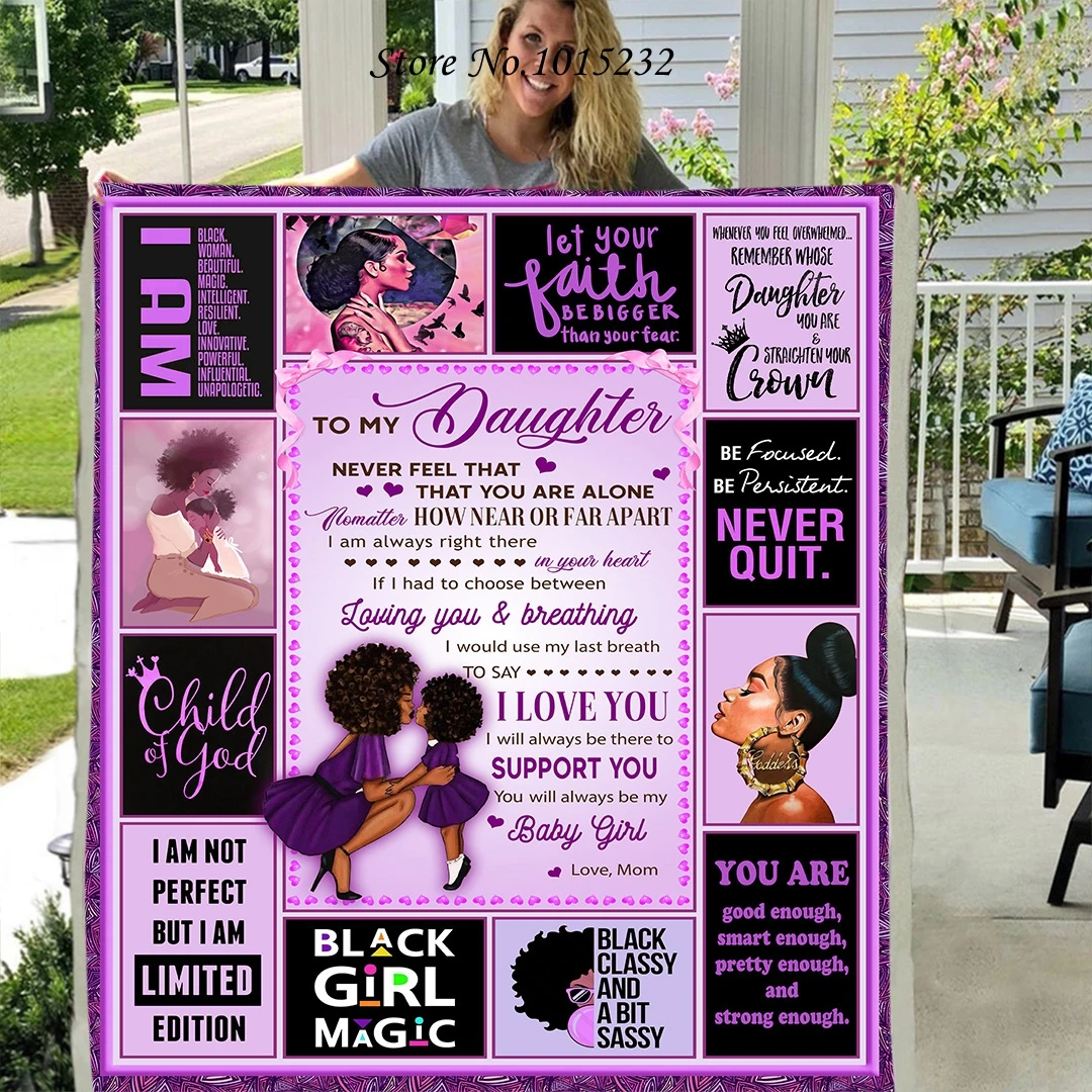 

Letter Blanket To My Daughter 3D Printed Fleece Blanket for Beds Thick Quilt Fashion Throw Blanket From Love Mom Gift W181
