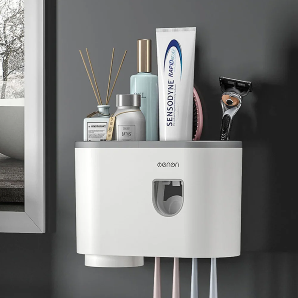 

Toothpaste Dispenser Toothpaste Squeezer Wall Mounted Toothbrush Holder Bathroom accessories set Bathroom Product L1
