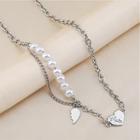 karopel sells well vintage round freshwater pearl choker necklace for women 2021 new summer cute heart pendant punk jewelry