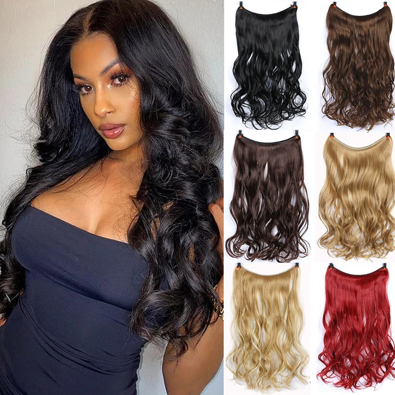 

LVHAN synthetic fiber U-shaped hair extension piece long curly hair, big waves, invisible seamless hair extension wig piece
