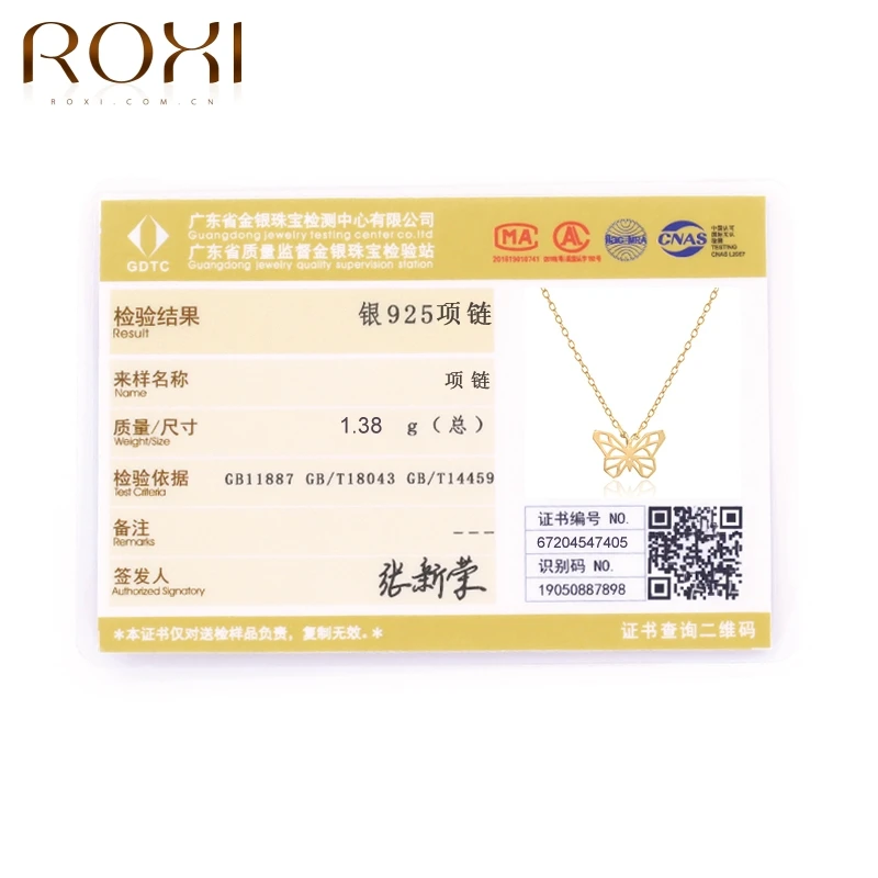 

ROXI Gold Chain Butterfly Pendant Necklace for Women 925 Silver Jewelry Charm Choker Necklaces Boho Beach Jewelry Mujer collar
