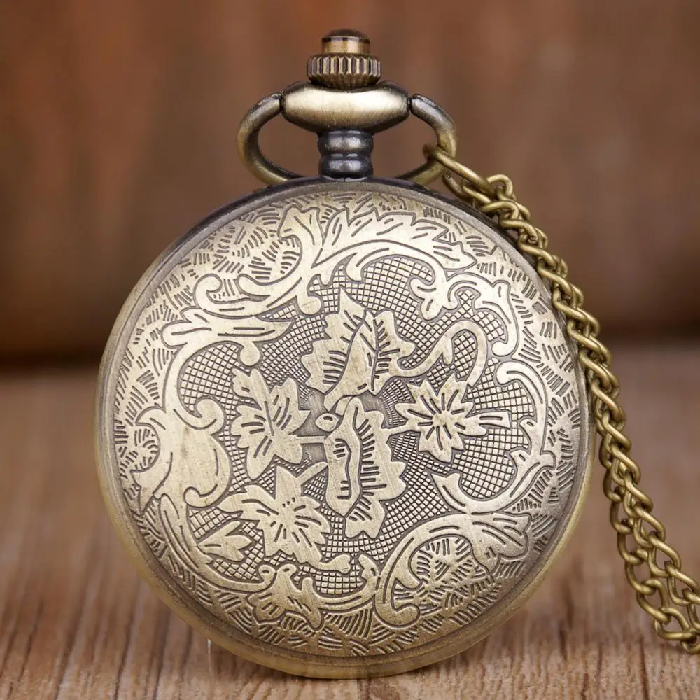Антикварные кварцевые карманные часы в стиле ретро бронзовое ожерелье-цепочка