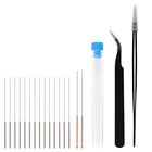 19 шт 3D-принтеры Насадка Набор чистящих средств для ухода за 16 шт. 0,150,250,350,4 мм иглы очиститель + 2 предмета очиститель для пинцета насадка чистящее средство