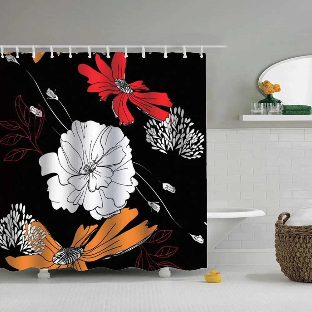 Весенняя занавеска для душа Dafield лавандовые цветы Полиэстеровая ткань украшения