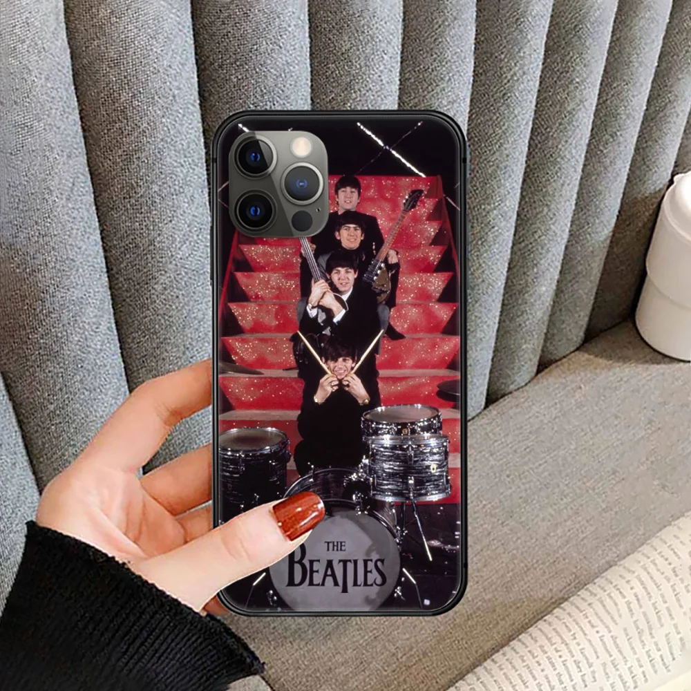

Band Beatle Phone Case cover For iphone 5 5S 6 6S PLUS 7 8 11 12 mini X XR XS PRO SE 2020 MAX black shell trend funda pretty