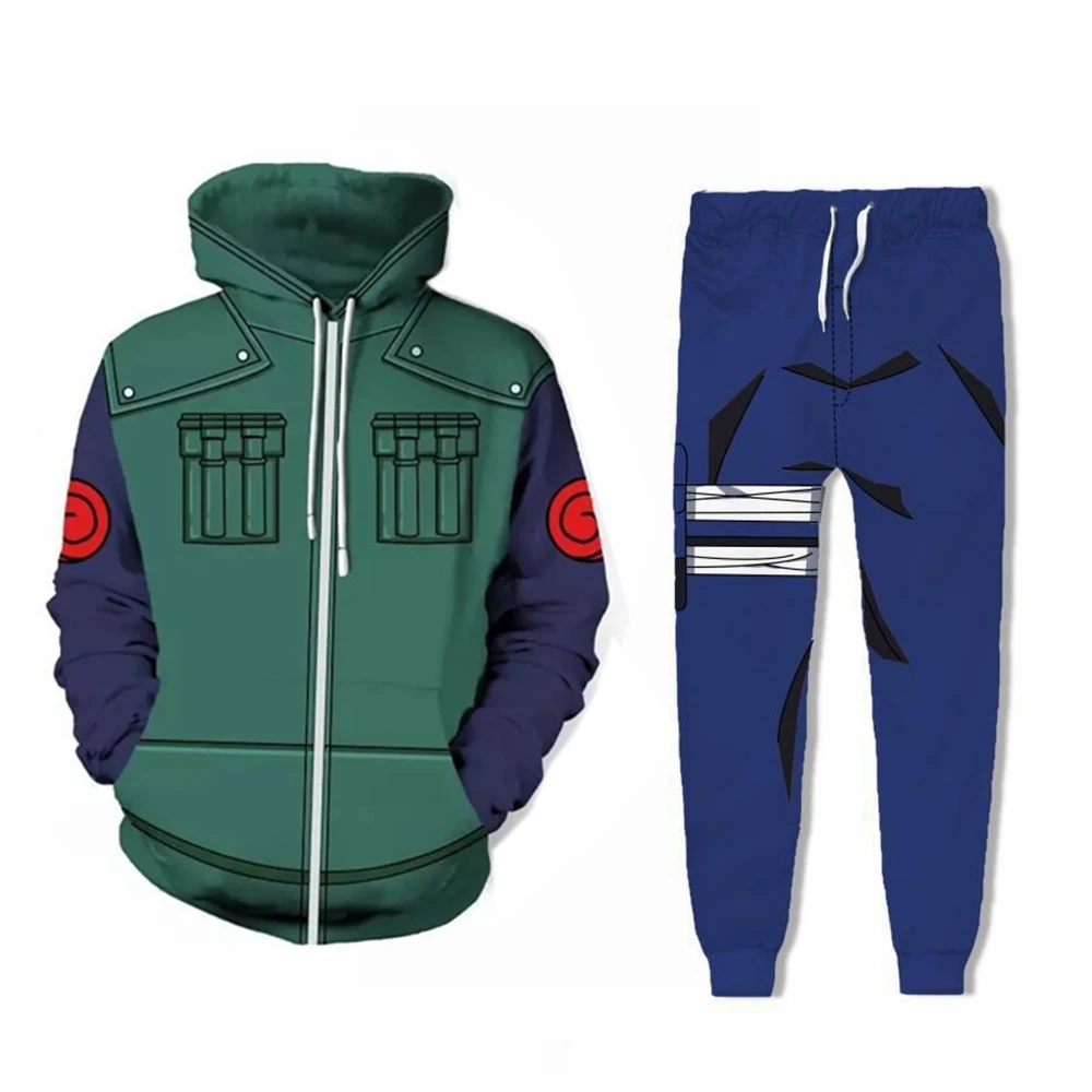 Толстовка с капюшоном 3D в стиле аниме Женский свитшот брюки комплекты одежды -