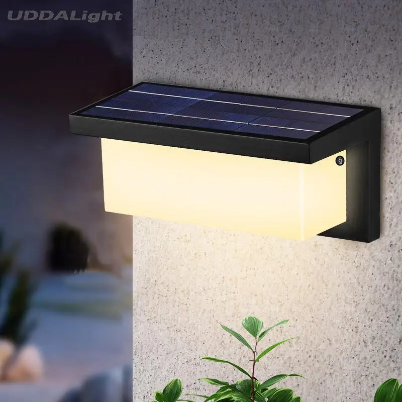 

Солнечный настенный светильник с датчиком, домашний наружный водонепроницаемый светильник для внутреннего двора, управляемый солнечный с...