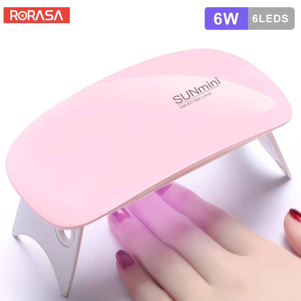 

6W Nail Dryer LED UV Lamp Micro USB Gel Varnish Curing Machine Nail Art Equipment 6 Lamp Beads For Home Manicure Nail Tool