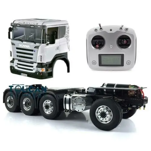 LESU 1/14 модель Sca 8*8 Металлическое шасси ее ABS кабина RC трактор грузовик ESC