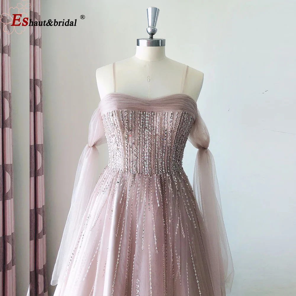 

Lovely Sweetheart Evening Dress 2020 Sequins Beads Handmade Aline Tulle Long Formal Prom Party Gowns