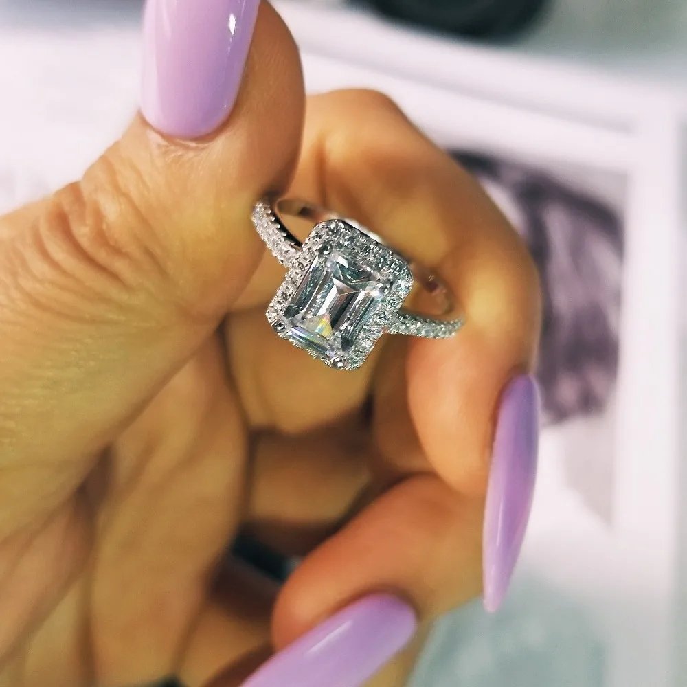 Модные обручальные кольца из стерлингового серебра 925 пробы для женщин синий