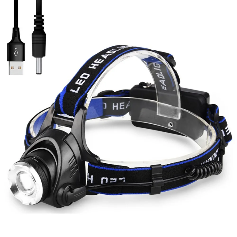 

Bright LED Headlamp Headlight Head Torch Light Zoom Batteries Chargeable High / Low / Strobe 3 Switch Mode