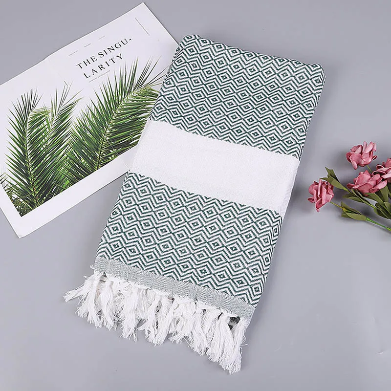 

Turkish Beach Towel Sports Sauna Tassel Shawls for Women Outdoor Sunscreen Pahom Manta for Female