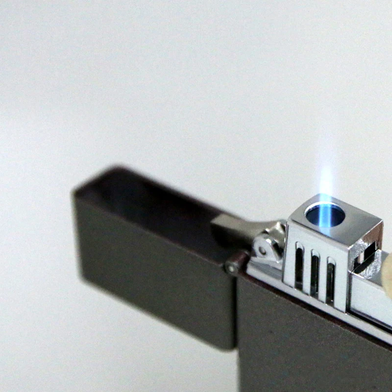 Металлическая ветрозащитная зажигалка турбобутановая газовая струйная лампа 1300