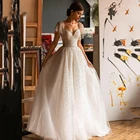 UZN элегантное ТРАПЕЦИЕВИДНОЕ блестящее женское платье с коротким рукавом летучая мышь с бисером Свадебные платья сексуальные невесты с открытой спиной