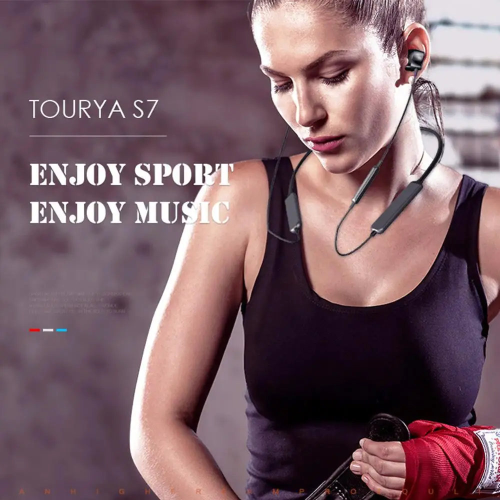 Tourya S7 Bluetooth 5 0 Eearphones Беспроводной спортивные Headphons 30 часов проигрывания во время