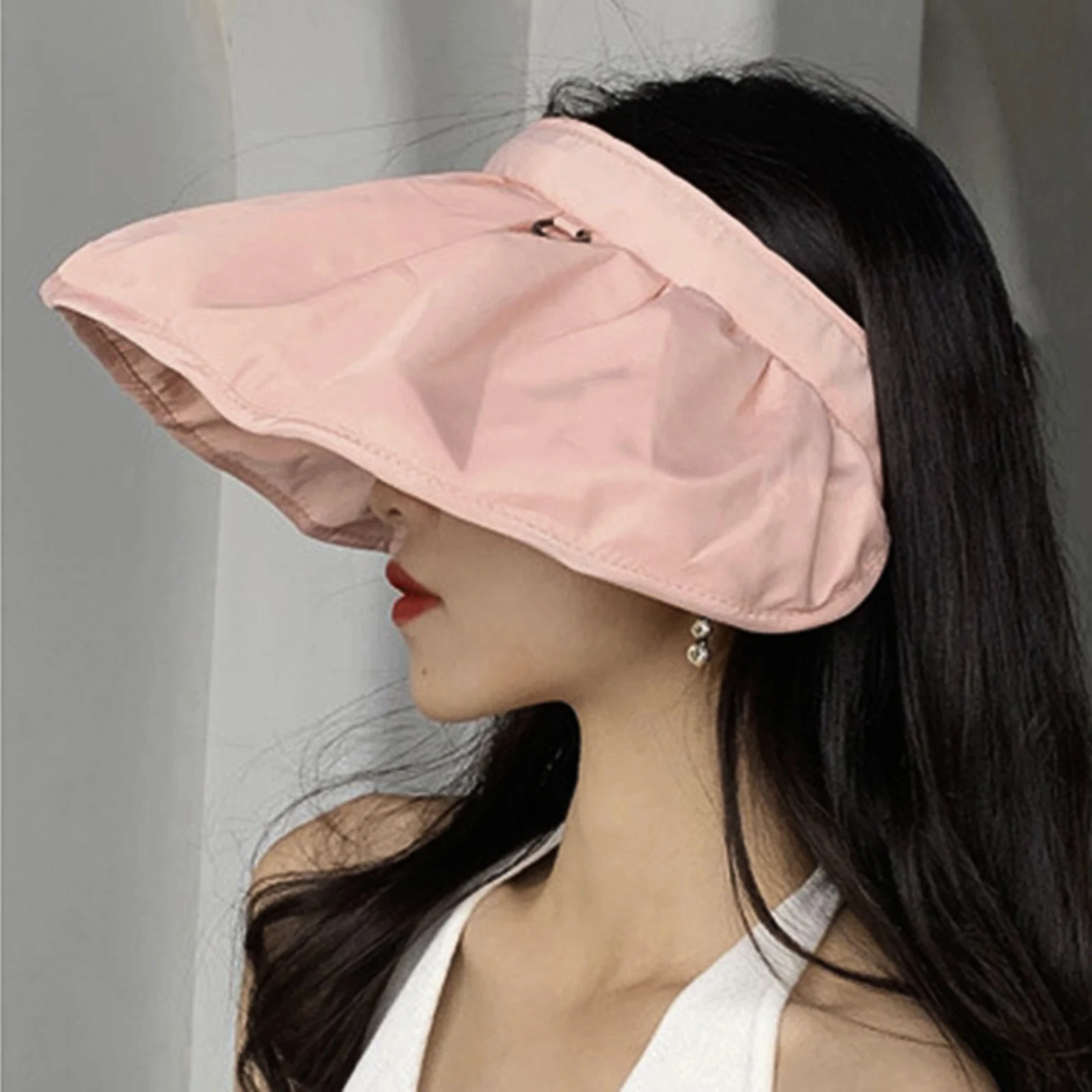 

Женские шляпы с широкими полями, УФ защитная Кепка для улицы, Солнцезащитная пустая верхняя шляпа