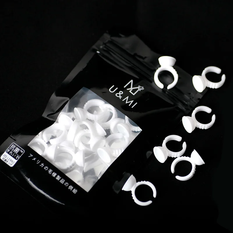 100 штук пакет кольцо для наращивания ресниц белое с ресницами 1 5 мм четыре модели