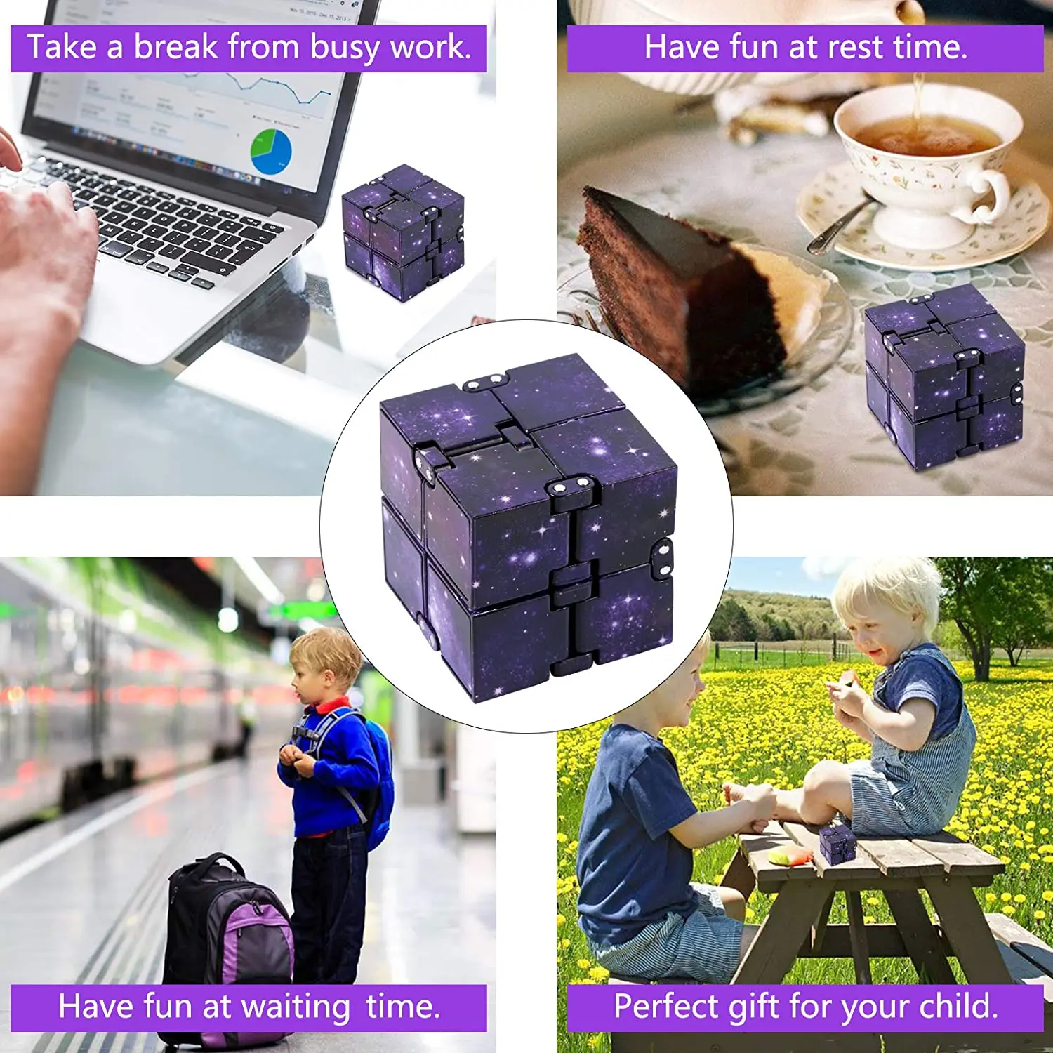 Фиджет-игрушки креативный куб кубик бесконечности волшебный для снятия стресса
