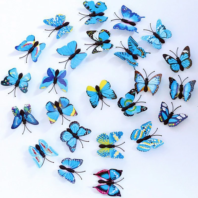 20 шт./компл. 3D Наклейка на стену в виде бабочки для гостиной домашний декор