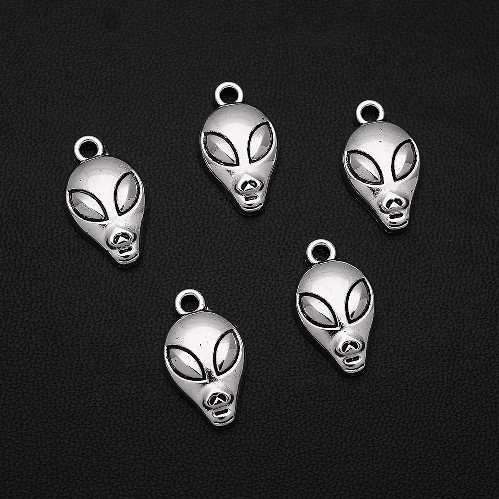 

15pcs/Lots 11x19mm Antique Silver Plated Alien Charms Universe Pendants For DIY Necklace Jewellery Crafts Wholesale Drop Ship