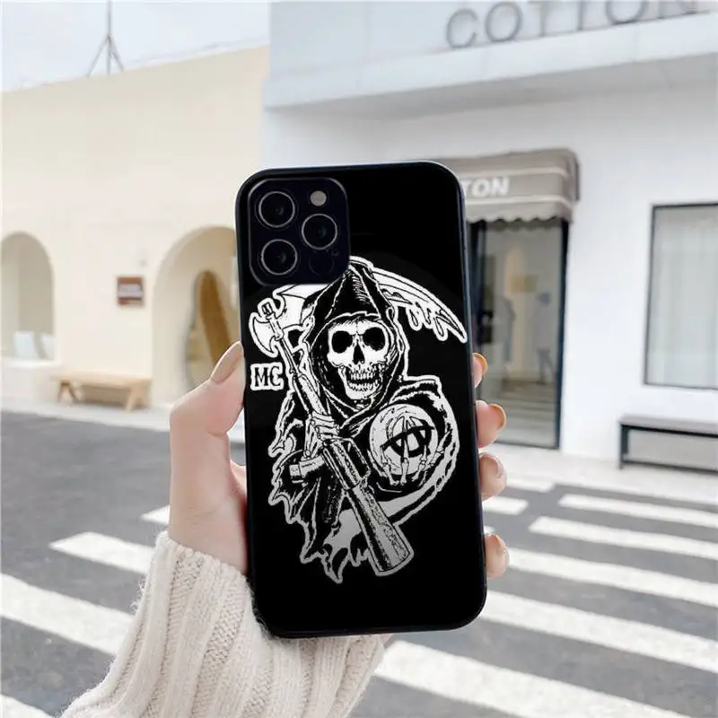 

American TV Sons Of Anarchy Soft Cover Phone Cases For Iphone 6 6s 7 8 Plus XR X XS XSmax 11 12 Pro Mini Max