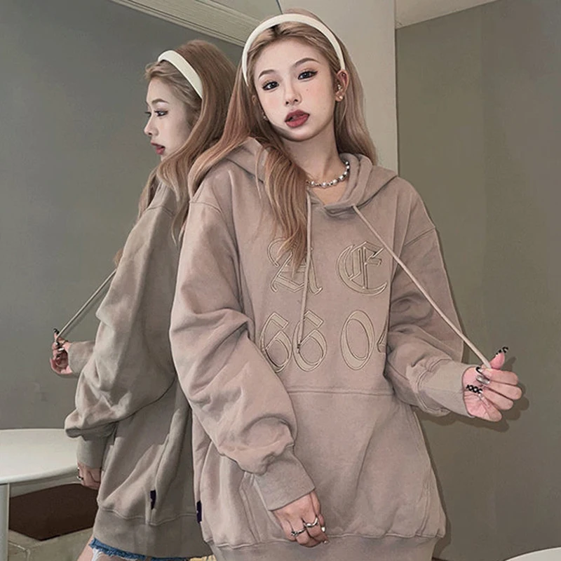 

Женский свитшот с длинным рукавом, круглым вырезом и карманами