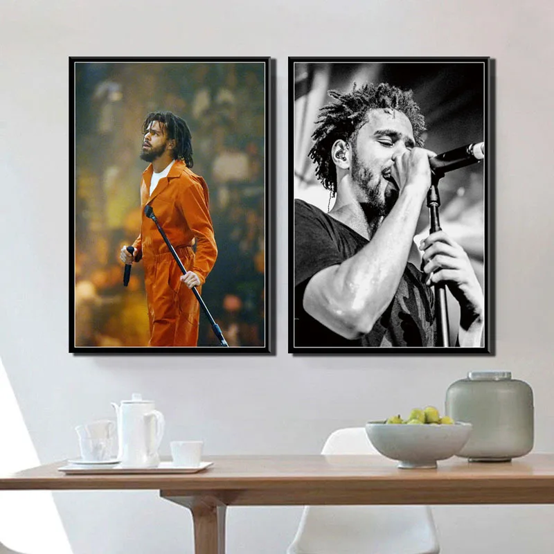 

J Cole Rap Hip Hop Music Star Singer Rapper Art Painting Vintage Canvas Poster Wall Home Decor