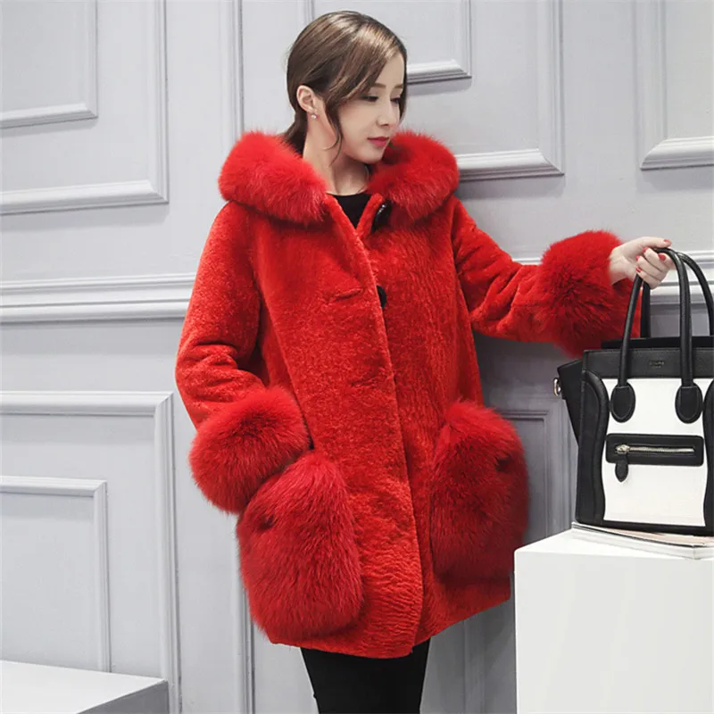 Женское зимнее пальто из искусственного меха с капюшоном|Куртки меха| |