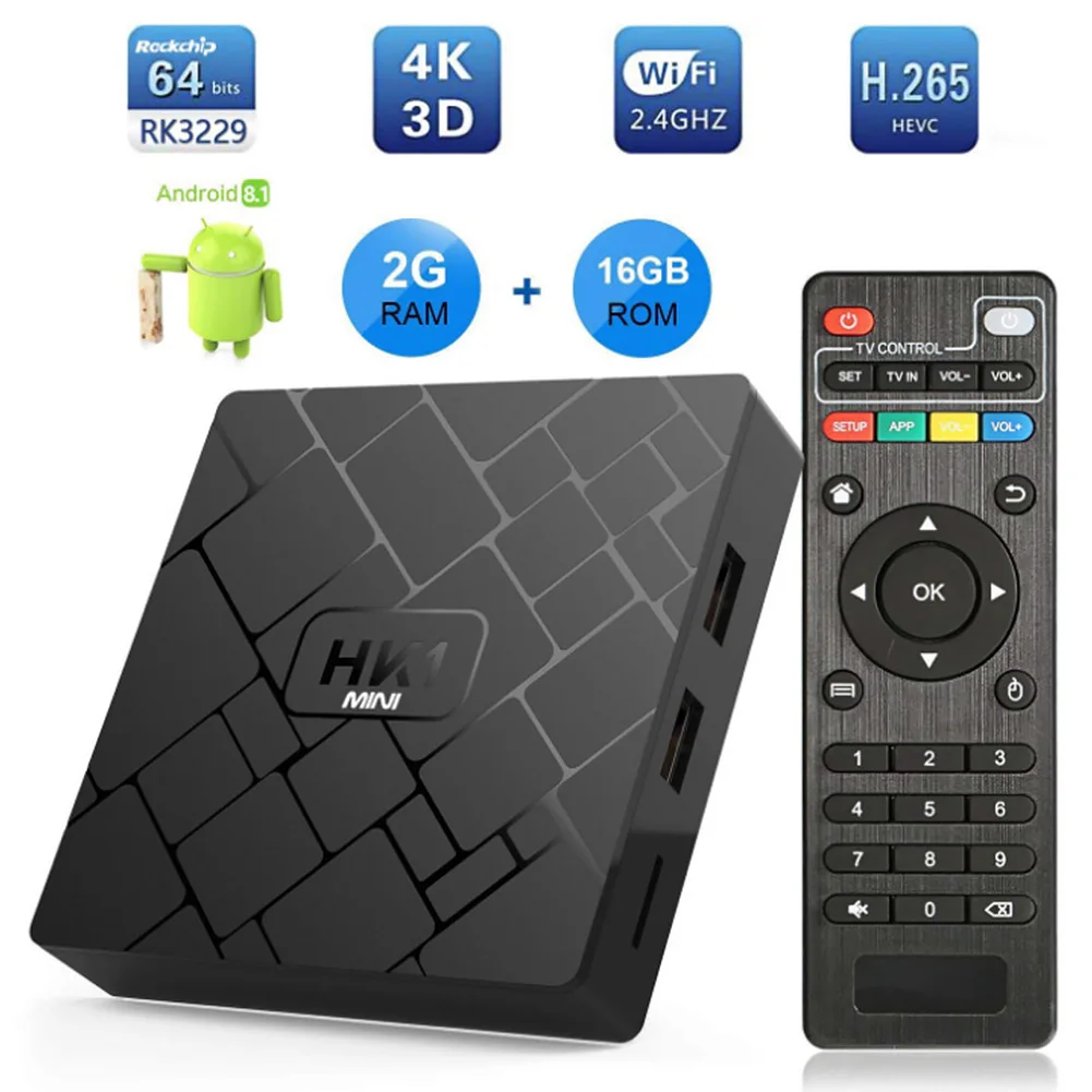 HK1 Internet WIFI Network Streaming High Speed TV Box Audio Home 4K Stable Intelligent USB HD Mini RK3229 |
