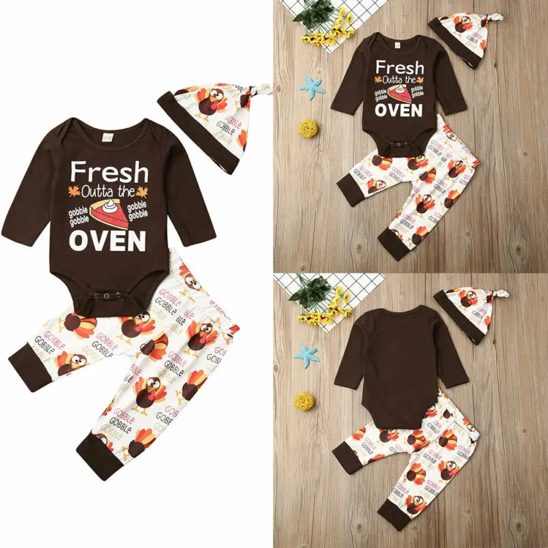 Осенний комбинезон на День Благодарения для новорожденных мальчиков и девочек