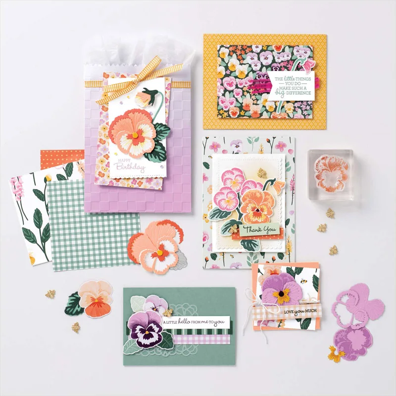 Pansy патч штамп и координационные штампы элегантные цветочные чувства прозрачные