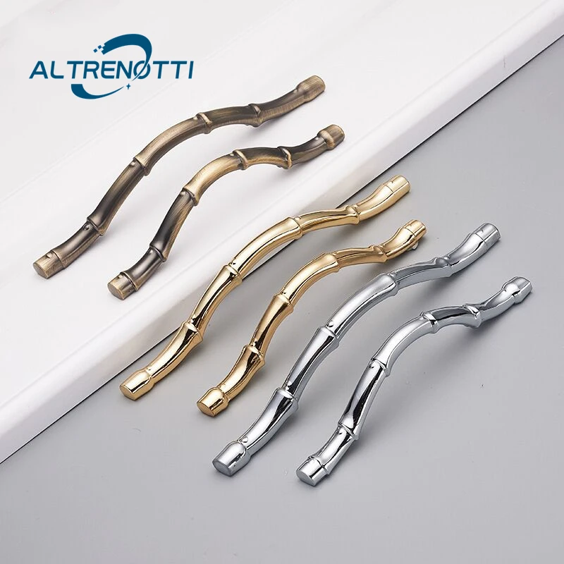 

Cabinet Furniture Handle Chinese Style Zinc Alloy Bamboo Vintage Wardrobe Kitchen Door Pull Cupboard Drawer Closet Knob Hardware