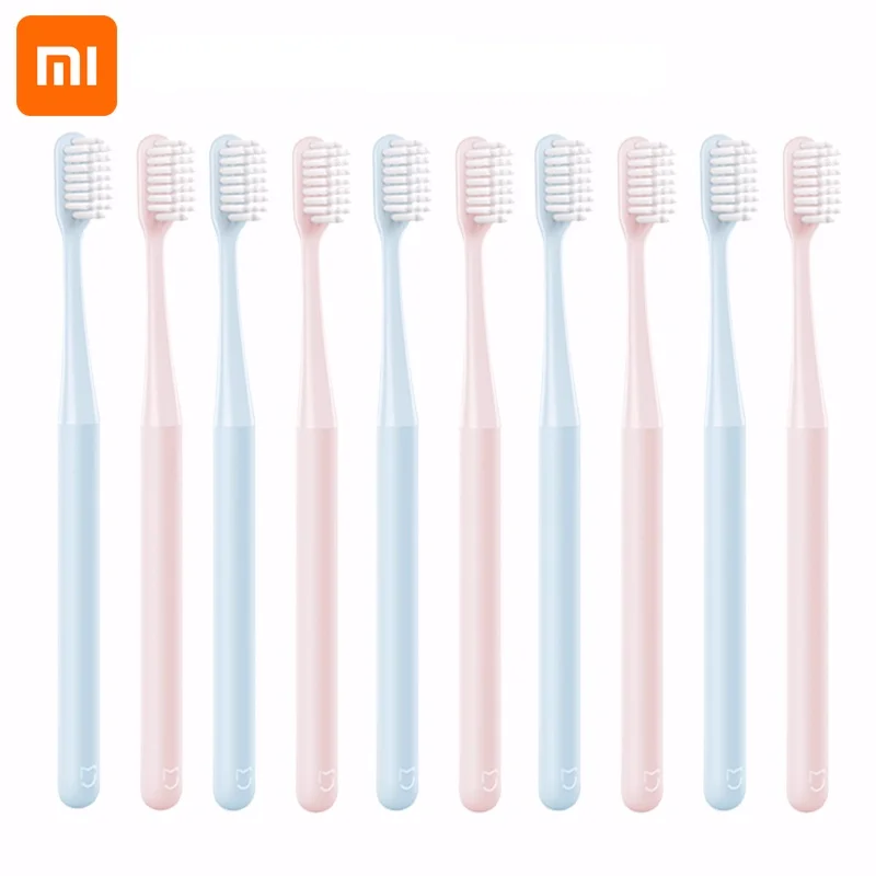 

4 шт./6 шт./10 шт. оригинальная зубная щетка Xiaomi Mijia, ручная мягкая сверхтонкая круглая зубная щетка, Глубокая очистка зубной щетки, розовый и си...
