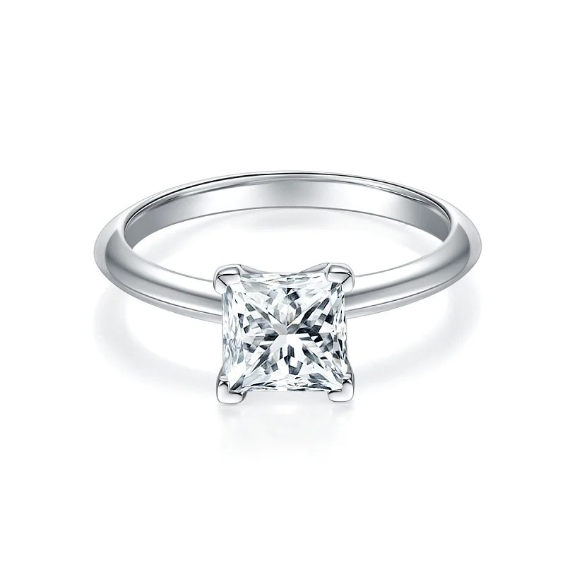 

Real 925 Silver 1.2 Carats Moissanite Certified Diamond Ring Classic 4 Claw Design Wedding Promise Band Lady Fine Jewelry Gifts