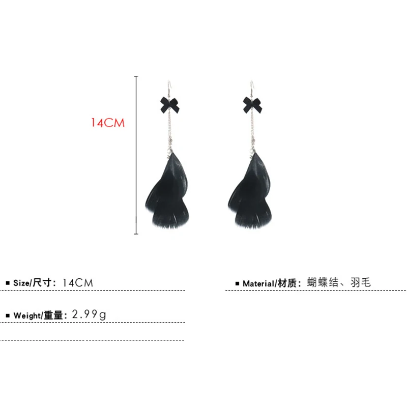 

Boho Black Feather Fringe Eearring Bohemian Vintage Dream Catcher Long Tassel Beads Leaf Leave Earrings For Women Jewelry