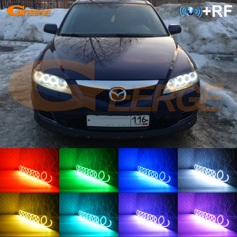 Для Mazda 6 Mazda6 Mazdaspeed MS6 gg 2002 2008 RF remote Bluetooth APP многоцветный RGB светодиодный ангельские