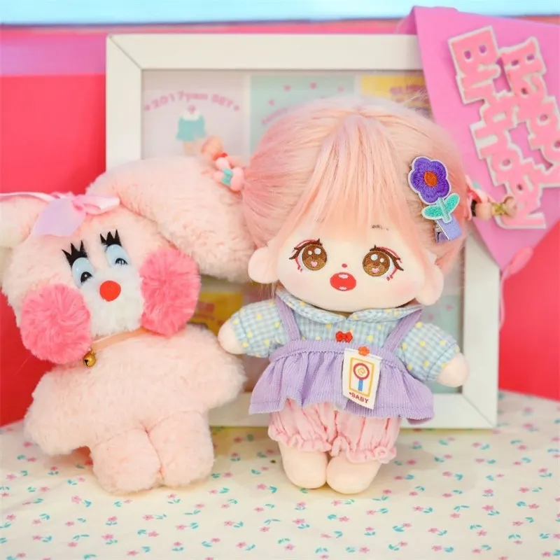 20 см аниме кавайная Мягкая кукла с волосами хлопковая без одежды плюшевая