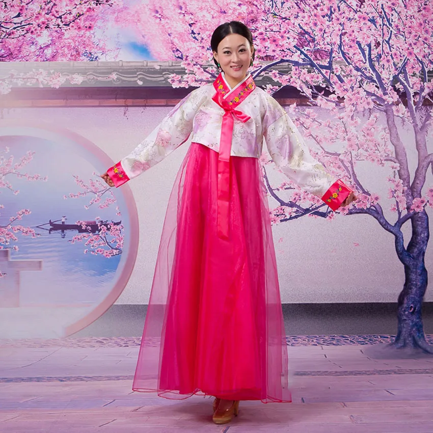 Корейское платье Hanbok в традиционном национальном стиле для женщин костюм
