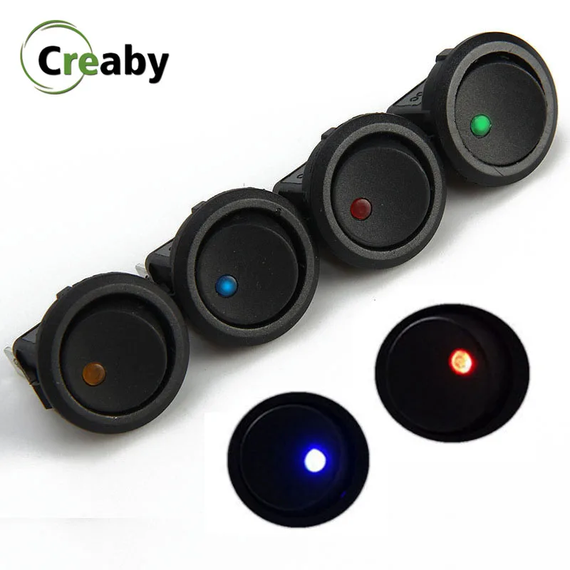 Светодиодный точечный светильник 20A 12 В SPST Круглый водонепроницаемый рокер 2