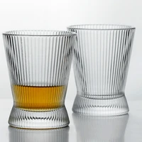 new style 100 175ml boutique vintage whiskey wine glass piano vertical stripes design classical shot glass vodka tasting cup