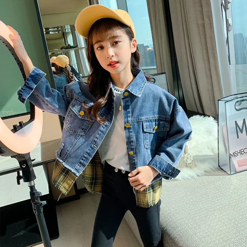 

Girls Baby's Kids Coat Jacket Outwear 2022 Jean Thicken Spring Autumn Cotton Sport Teenagers Overcoat Top Cardigan Children's Cl