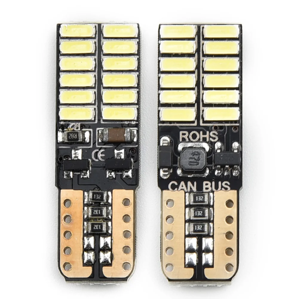 

6 шт., суперъяркие Автомобильные светодиодные ламсветильник T10 W5W 4014 24SMD