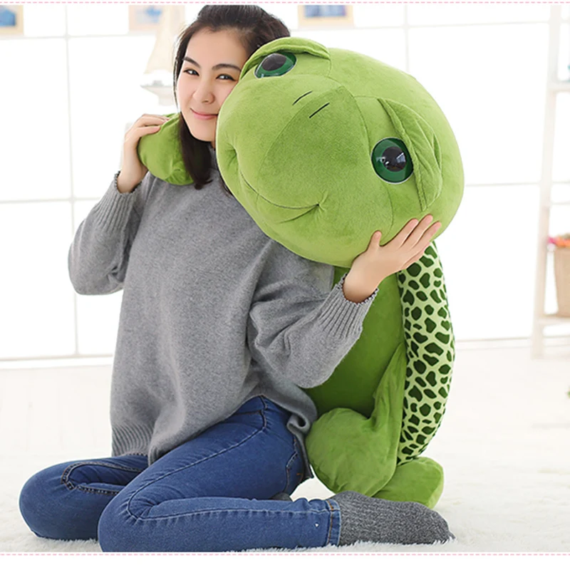 

80cm 100cm Large Plush Toy Lovely Big Eyes Tortoise Soft Stuffed Animal Cushion Soft Small Sea Turtles Dolls for Kids Gift