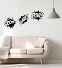 Крутая бум Pow Blam комикс Книга звуки Настенная Наклейка для детской комнаты бум Pow Настенная Наклейка для игровой комнаты винил ph530