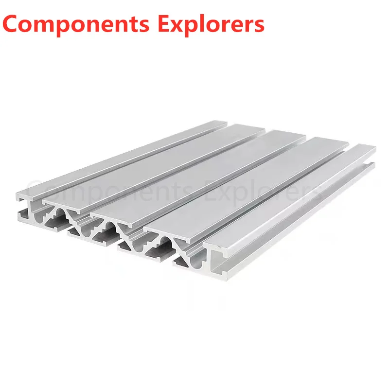 Алюминиевый экструзионный профиль 1000 мм серебристый/черный произвольная резка